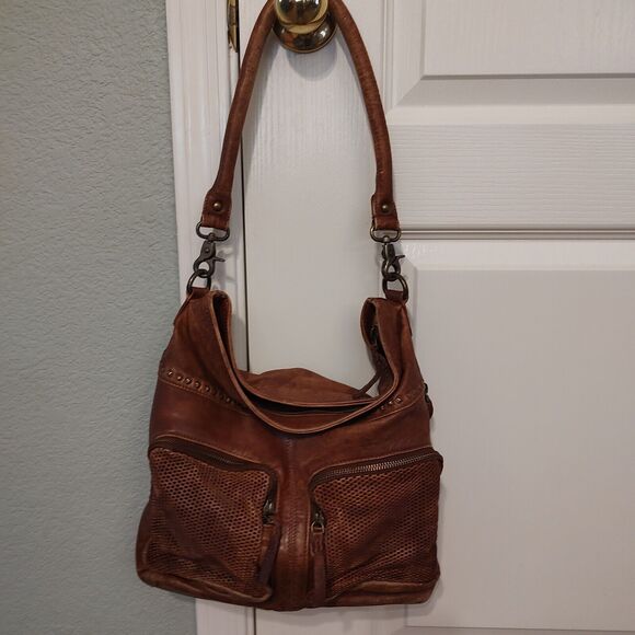 Bull And Hunt 0370 Heritage Distressed Brown Soft Leather Hobo Boho Shoulder Bag - Picture 3 of 16